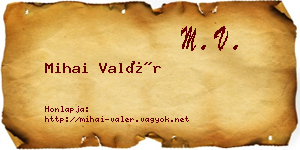 Mihai Valér névjegykártya